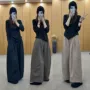 大码直筒秋季拼接阔腿裤