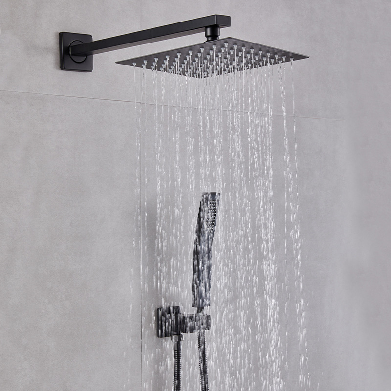 Juego de ducha oculta, ducha de prueba incrustada en hotel de ingeniería, ducha de baño para el hogar, rociador superior de acero inoxidable