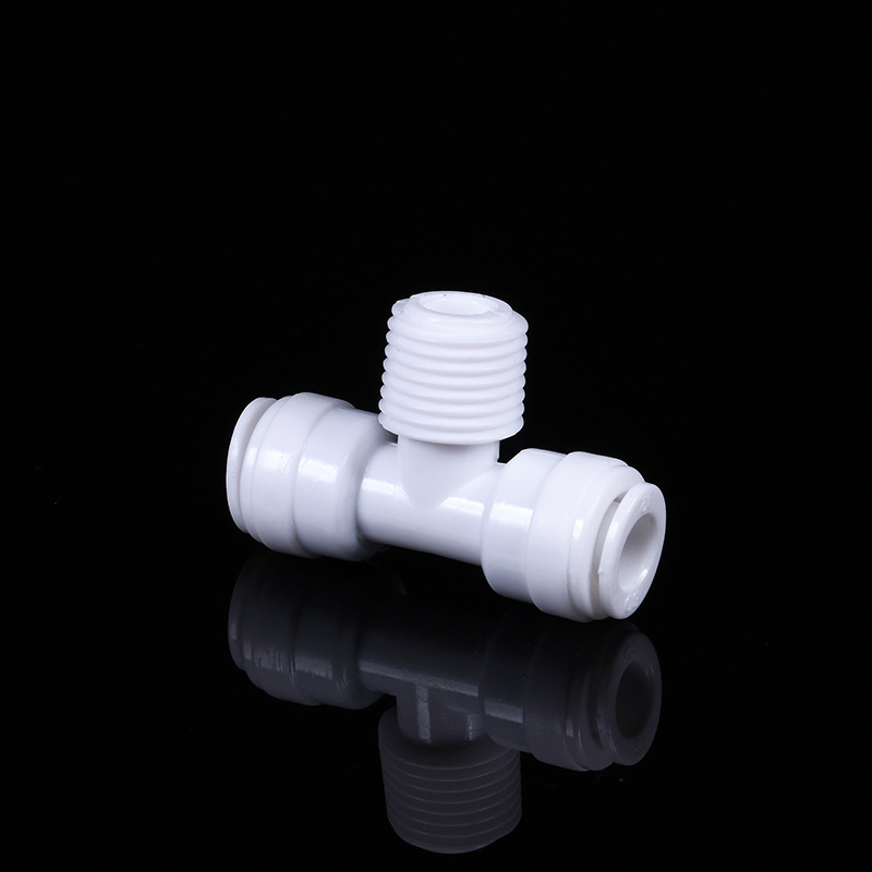 Purificador de agua de tipo T máquina de agua pura máquina de ro Medio 2 puntos dientes exteriores 2 lados 2 puntos tubo rápido tee conjunta accesorios universales