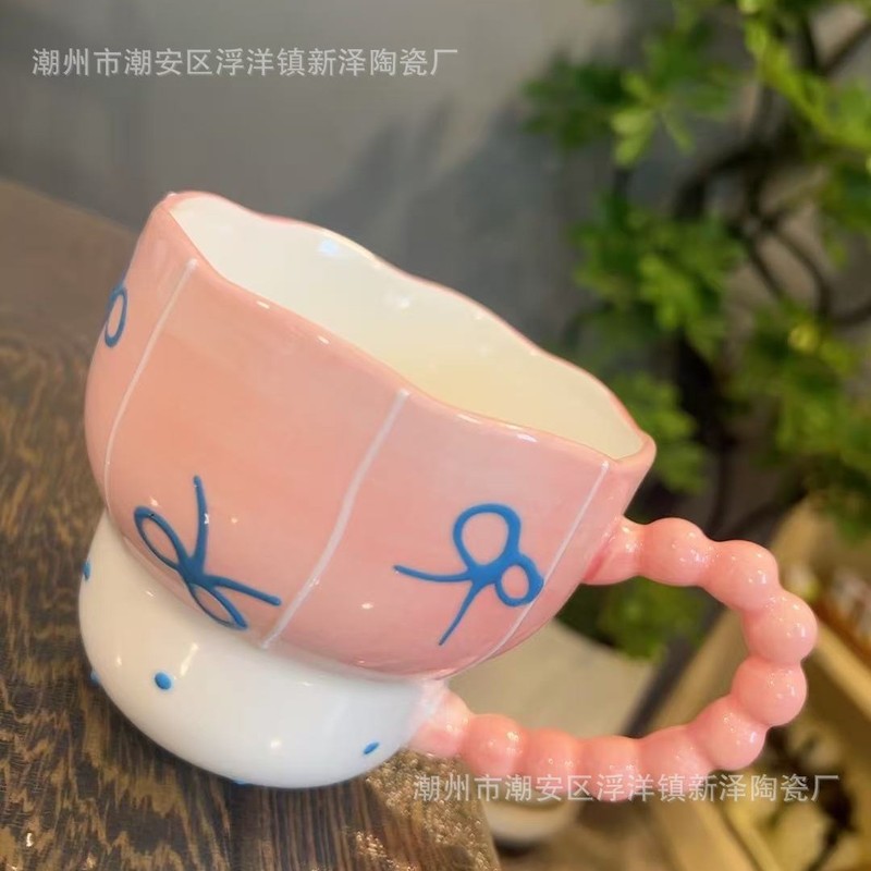 设计师浮雕早餐燕麦牛奶杯陶瓷高颜值手工可微波炉大容量葫芦杯|undefined