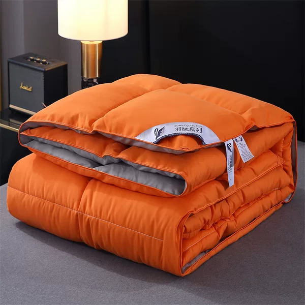 2025 New Solid Color Feather Velvet Winter Quilt Core Thickeneded Warm Double Feather Silk Quilt Spring & Fall Quilt Double