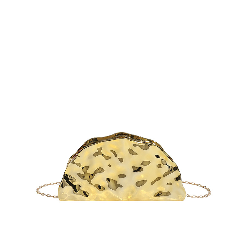 2025 New European & American Cross-Border Irregular Glossy Acrylic Dumpling Women's Fan-Shaped Evening Bag Handheld Crossbody Bag - Thumbnail 5