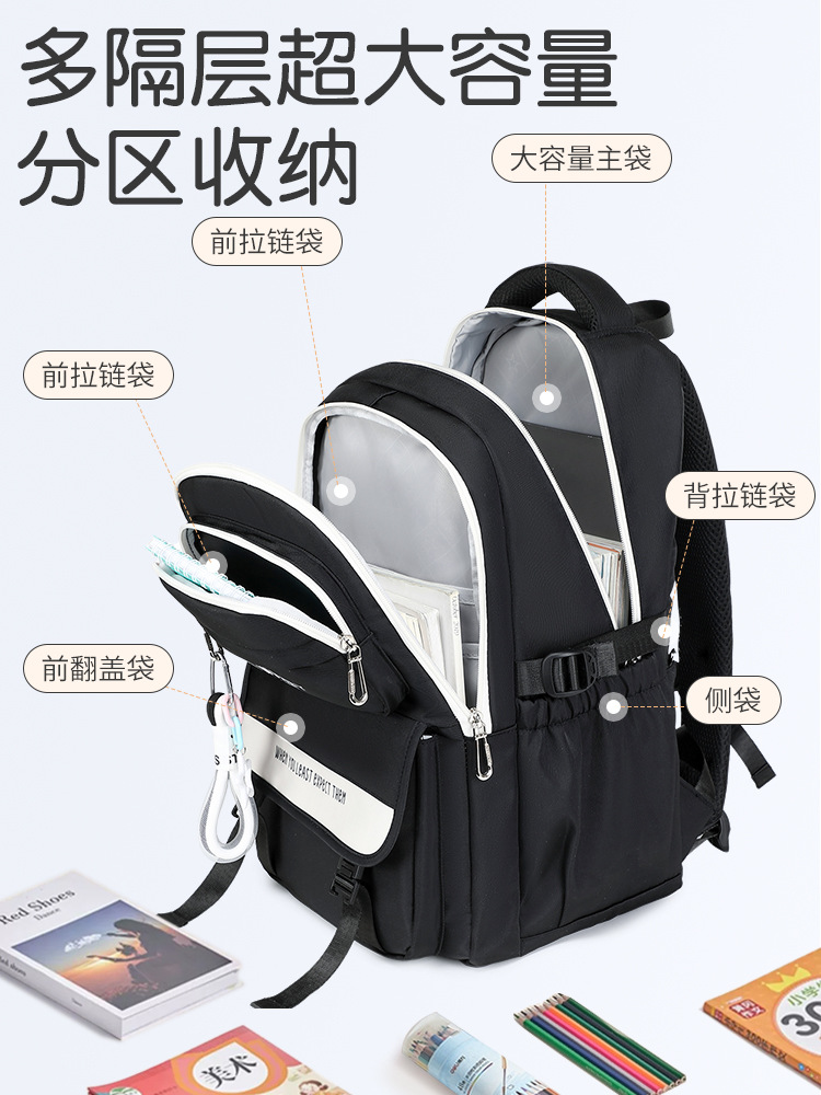 Nueva mochila para estudiantes de secundaria, mochila para estudiantes universitarios liviana de viaje de gran capacidad para mujeres, mochila para estudiantes de secundaria informal y simple