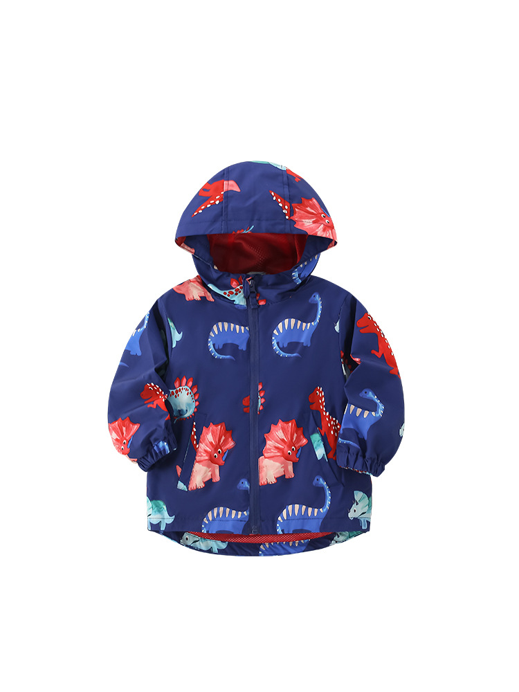 Malwee abrigo de niños Primavera y otoño nuevo europeo y americano medio y pequeño estilo occidental de los niños cremallera camisa guapo abrigo de los niños con capucha