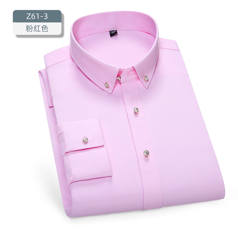 Camisas de novio y padrinos de boda para hombre, estilo coreano, con botones de diamante, manga larga, corte ajustado, colores brillantes, ropa para hombre, camisas para bar y discoteca. image 11