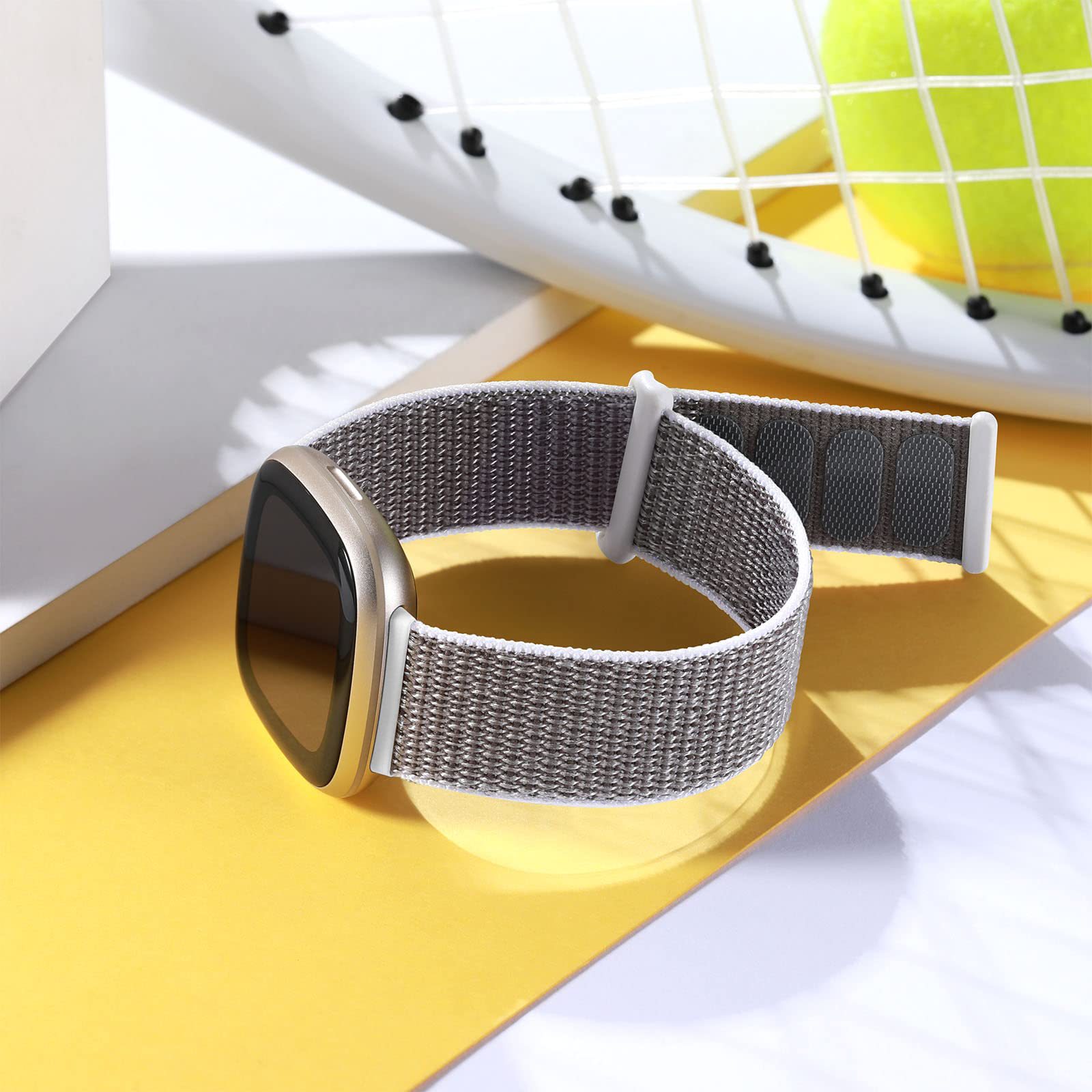Fitbit Versa3 / 4 correa de reloj fibin nylon doble sección ondulado velcro sense2 correa de reloj
