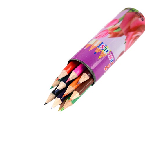 12-color pen set, short painting pen holder, coloring pens, colored pencils, small gift prizes for children