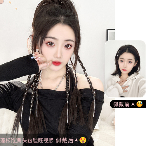 Sweet and cool loop hair clip braided ponytail hair clip spicy girl simulated braided hair twist hair clip boxing internet celebrity