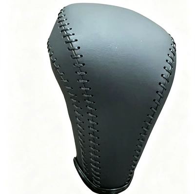 Suitable for Audi older models A6L Sürətlər qutusu və əl tormozu başlıqları - black-leather-black-thread