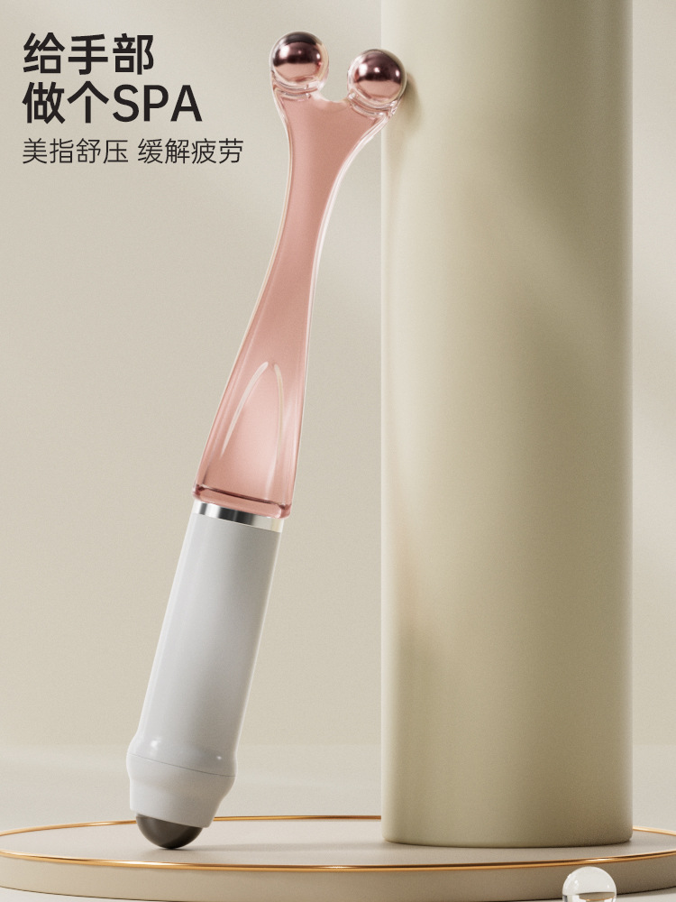 masajeador de rueda de dedo 4 abrazadera de perlas magnéticas masajeador de articulaciones de dedo tigre boca mano de cáñamo blanqueamiento mano delgada 5 perlas masajeador varilla