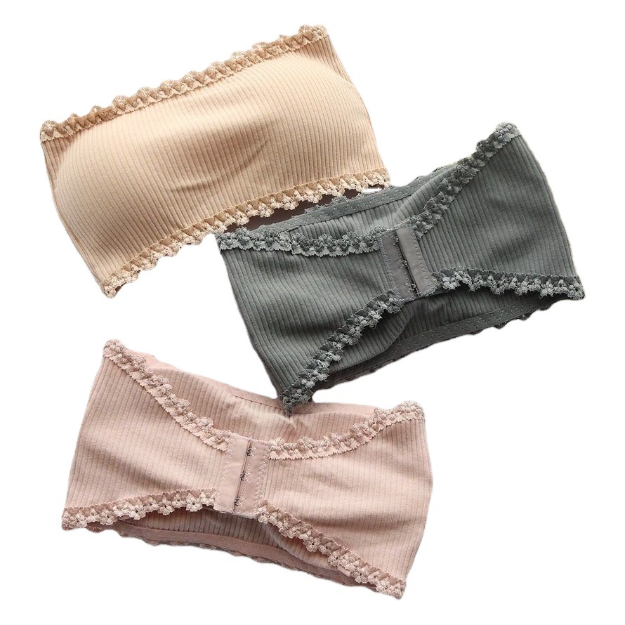 Strapless underwear women's small chest push up non-slip tube top invisible bra beauty back anti-exposure thin lace wrapped chest