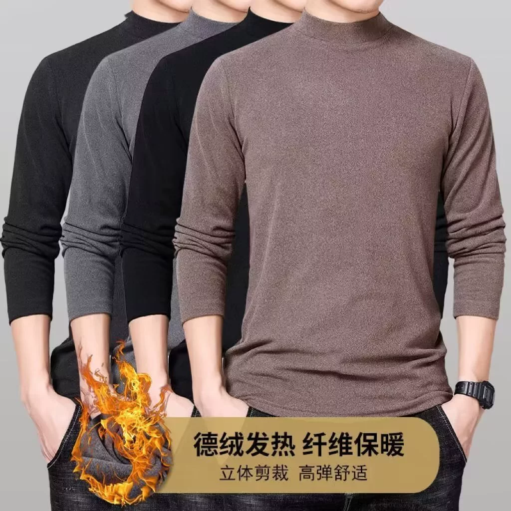 Осенние и зимние производители оптовые двухсторонние футболки с длинным рукавом с половинным воротом