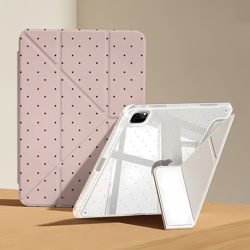 Full-Screen Polka Dots Suitable for iPad Pro 89% off Side-Adhesive Tablet Protective Case Acrylic iPad 13inch Simple Full-Cover Design