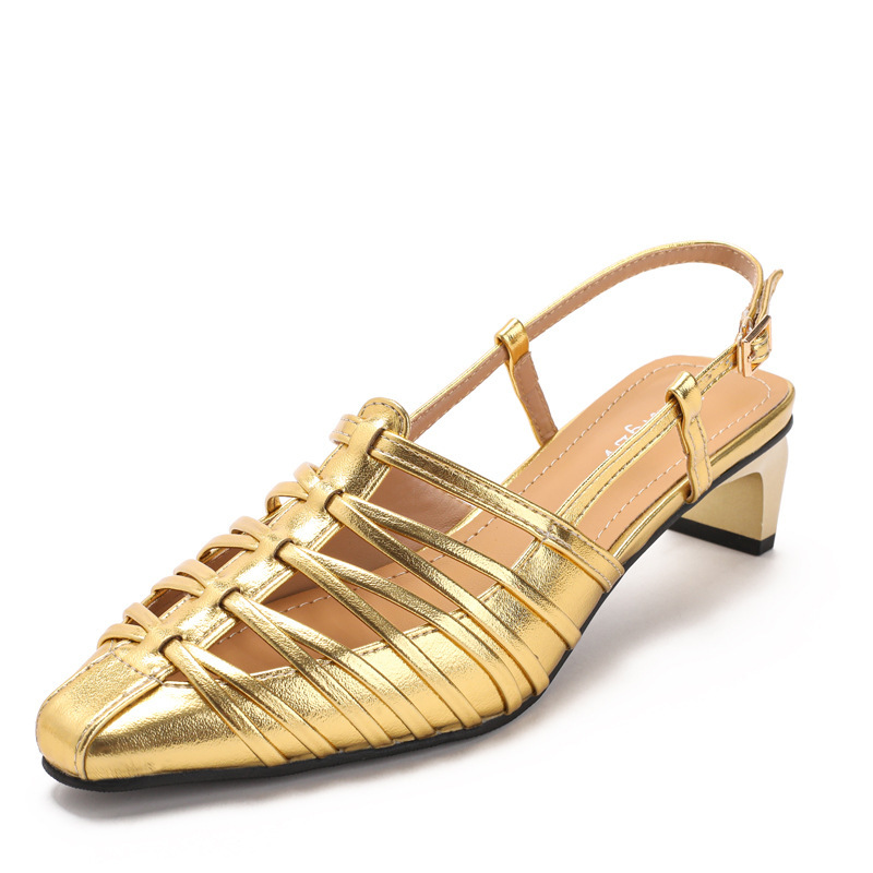 Retro Woven Cross-Strap Sandals with Square Toe and Back Strap, Thick Heel, Fashionable Summer New Style Roman Style Women's Shoes Xh3188-1 Retro Woven Cross-Strap Sandals with Square Toe and Back Strap, Thick Heel, Fashionable Summer New Style Roman Style Women's Shoes Xh3188-1