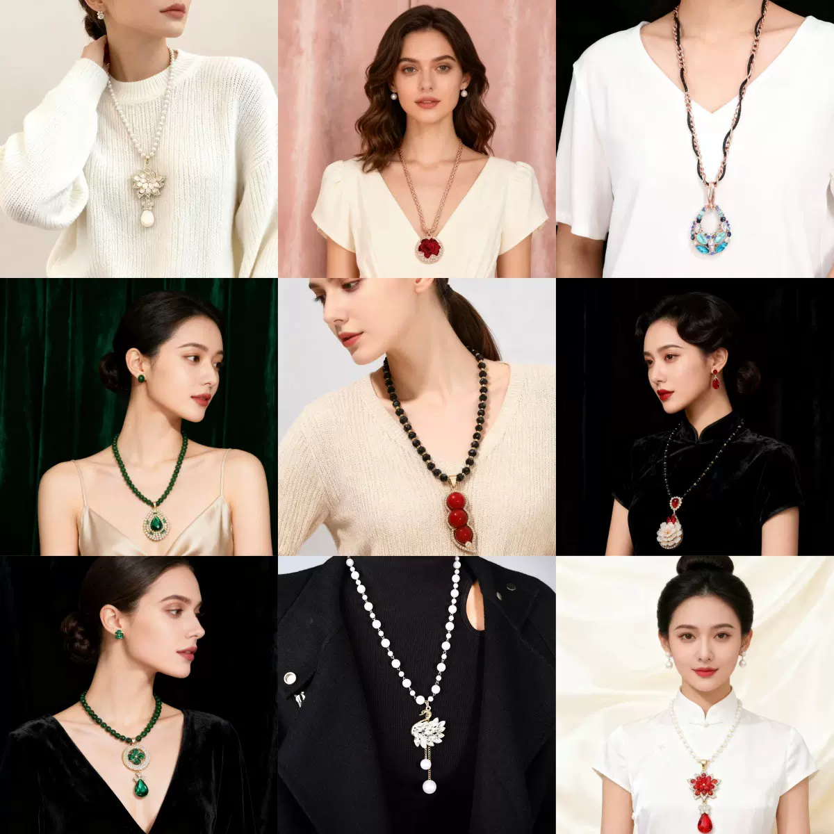 毛衣链轻奢高级感长款跨境欧美珍珠项链多种款时尚珍珠配饰女饰品