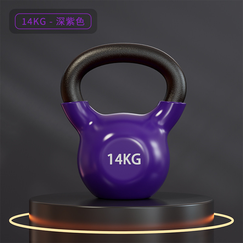 Kettlebell solid cast iron, color‑coded 2–20 kg, ergonomic handle, home & gym