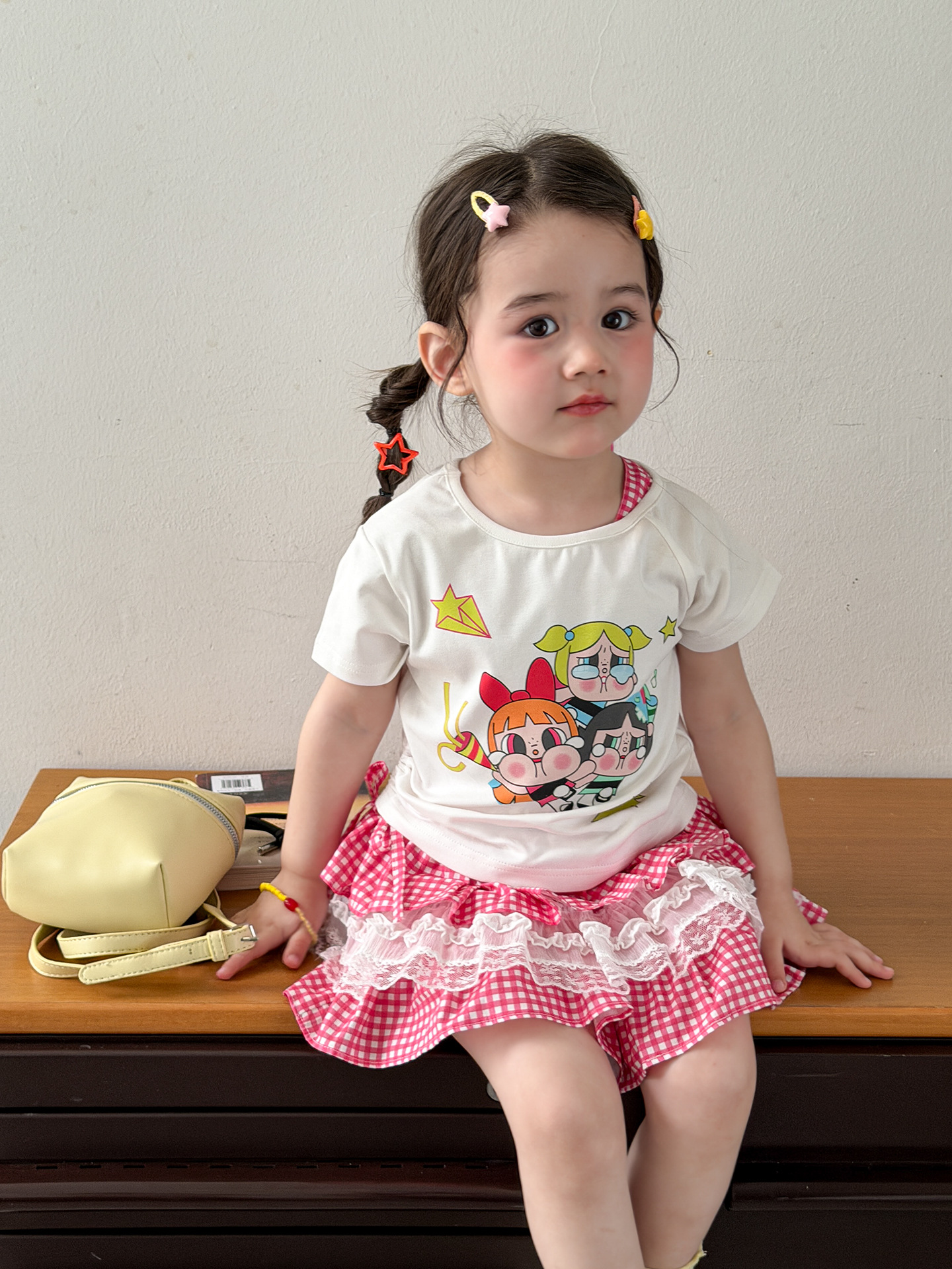 Caña de azúcar de pera ropa infantil niñas falda de mitad de verano delgada 2026 falda de pastel casual falda infantil falda corta de bebé de clase A