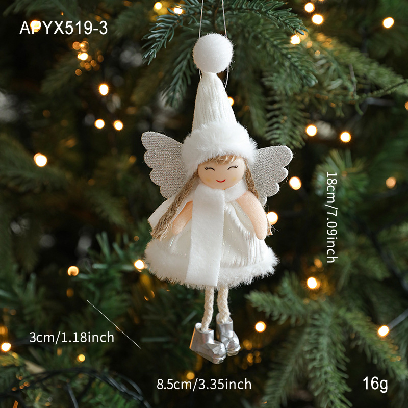 Nuevo de Navidad de peluche cuerno de ciervo ángel chica colgante árbol de Navidad colgante muñeca creativa muñeca decoración regalo