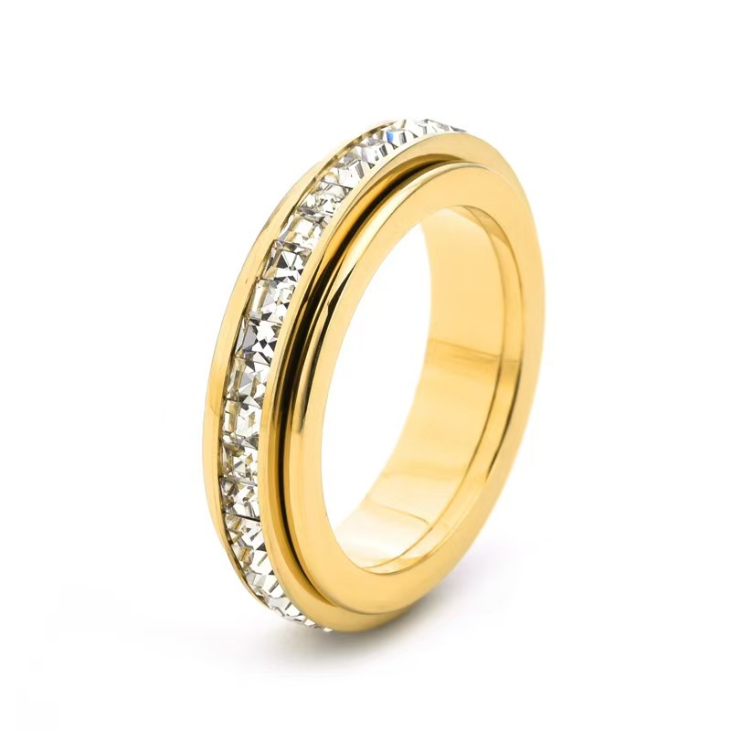 Ring with zircon stainless steel