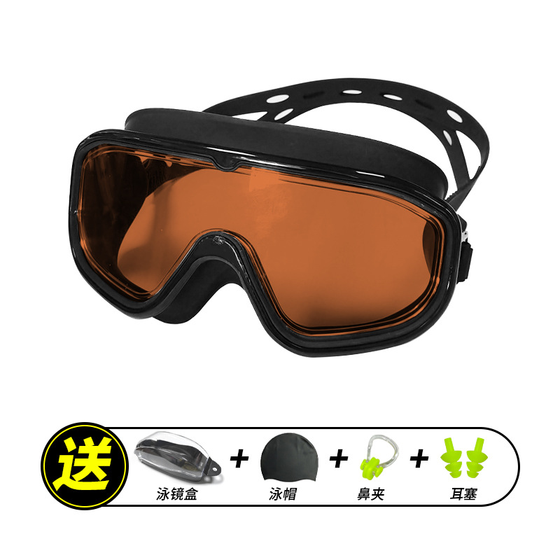 Gafas de Natación de Marco Grande de PC Impermeable y Antivaho para Natación y Buceo