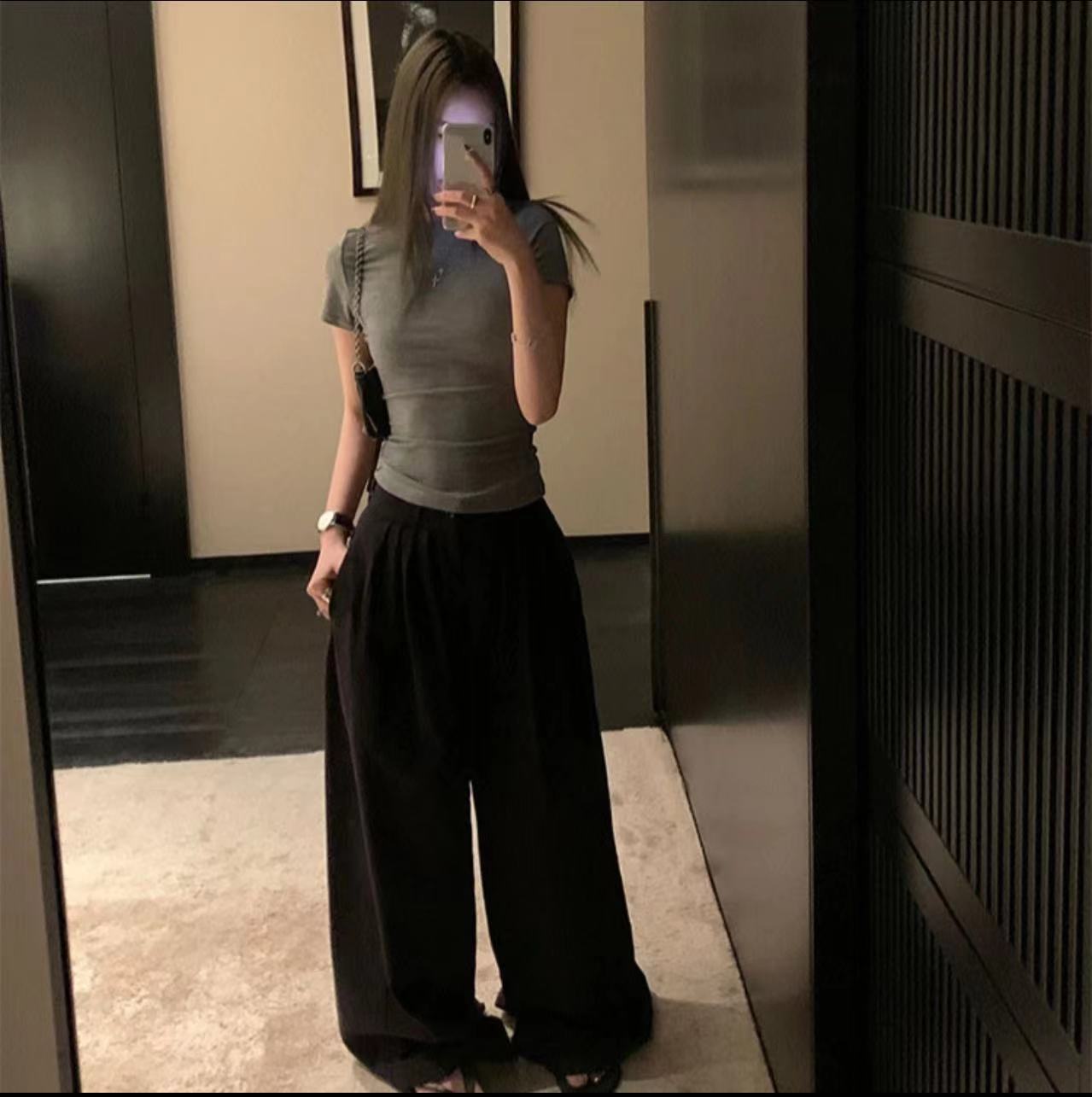 Limeizi cartoon body white shoulder T-shirt women's sports summer slim fit sexy slimming solid color round neck top