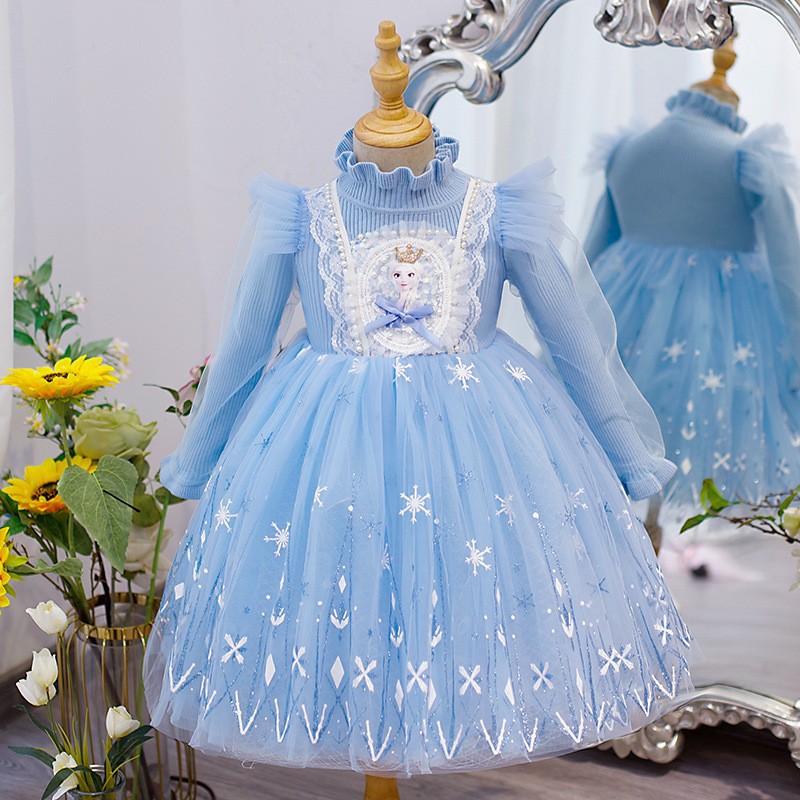 9175 벨벳 블루 엘사 스웨터 드레스