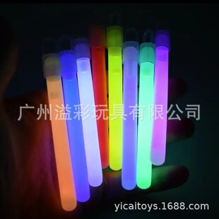 Glow Stick 4inch Round Glow Stick 4inch Chemical Disposable Cold Light Source 10*100mm Fluorescent Stick Luminous Stick