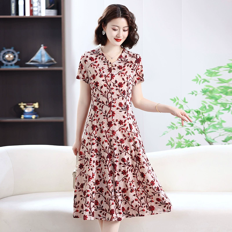 2025 новое платье с длинными рукавами, модное новое платье с цветочным принтом, большой размер, юбка средней длины, закрывающая живот, для похудения