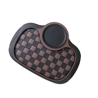 Anti-slip mat – Storage Mat, Anti-Slip Mat - kk02-brown-plaid-black-round-bracket
