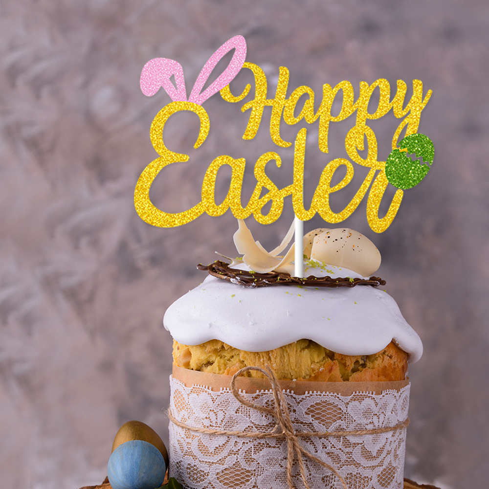 Fiesta de cumpleaños de Pascua decoración Garland Super Flash Feliz cumpleaños conejo tirar bandera tarjeta