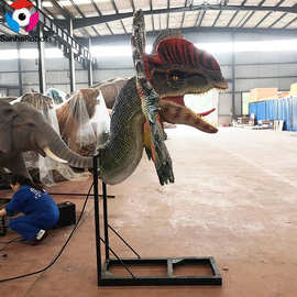 仿真双脊龙模型 大型恐龙展模型制作工厂 自贡仿真恐龙制作厂家