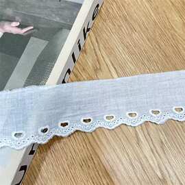 心形棉线花边 现货蕾丝绣花蝴蝶结洛丽塔饰品DIY童装配饰水溶花边