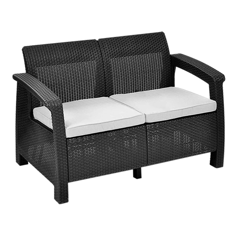 Sofá de plástico al aire libre mesa de té muebles al aire libre patio combinación de ocio portátil SF4