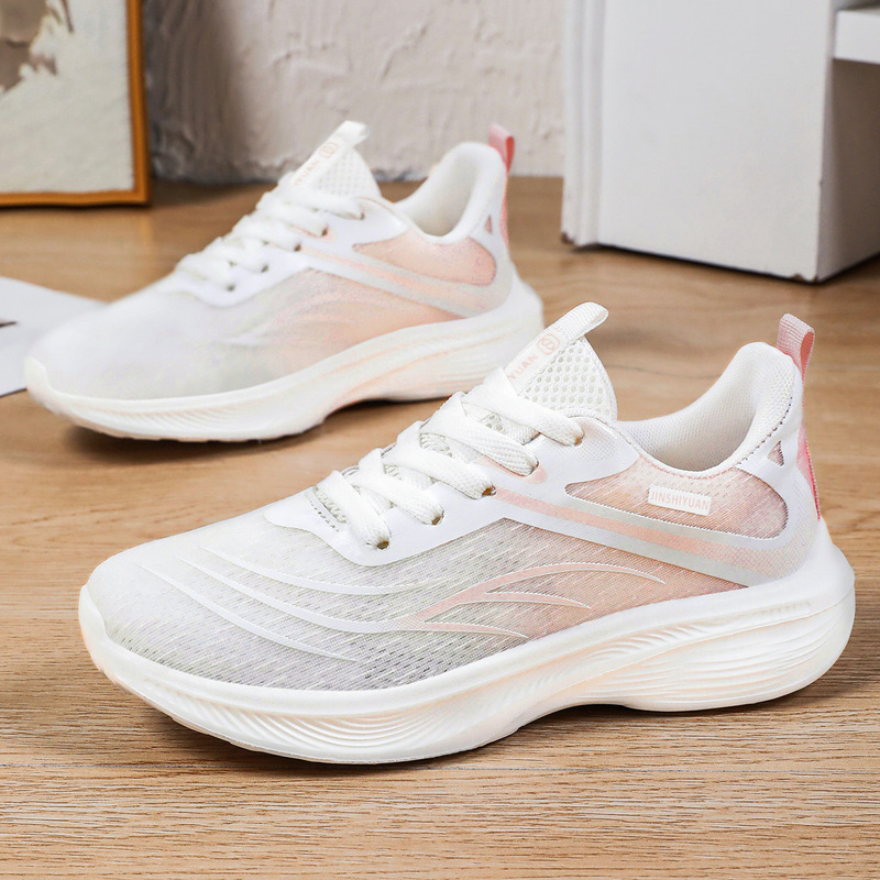 Spring New Women's Shoes, Casual Shoes, Soft-Soled Lightweight Sports Shoes, Shock-Absorbing Student Military Training Breathable Running Shoes, Mesh Shoes