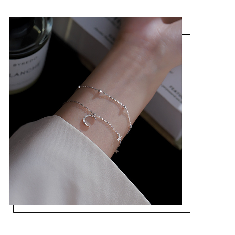 Sunrise Double Layer Star And Moon Bracelet Minimalist Jewellery_voghion.com