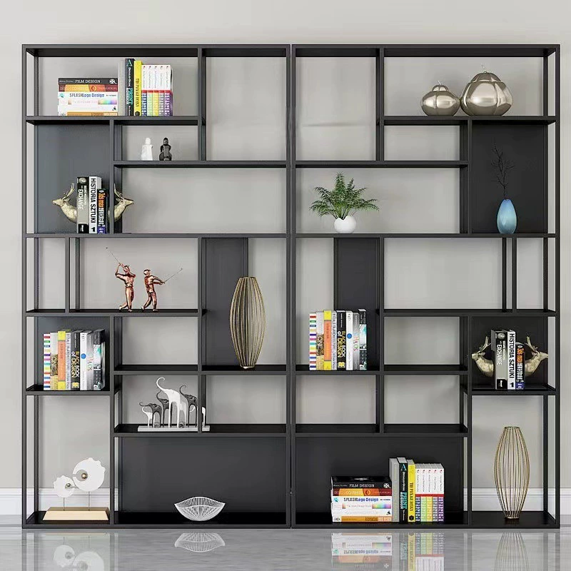 Скандинавская бытовая железная книжная полка, напольная многослойная железная полка для хранения, небольшая квартира, гостиная, шкаф для хранения, простая витрина