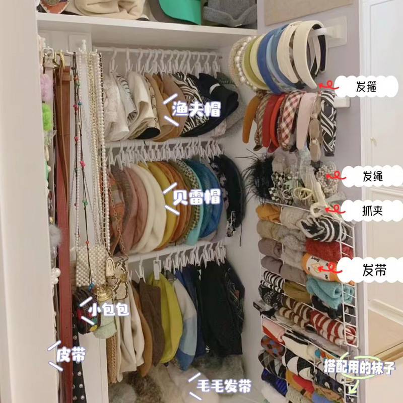 Hat Storage Hook Wardrobe Organizer No-Drill Adhesive Hook Behind Door Hair Accessories Sock Hanger Wholesale Free Shipping