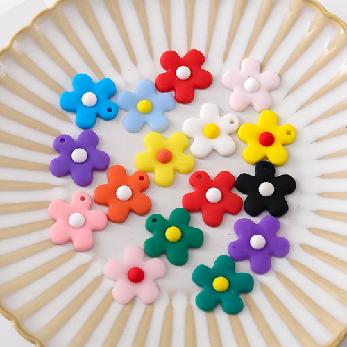 Cute flower PVC soft patch DIY keychain pendant accessories children's hairpin hair ring bookmark patch material