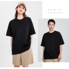 300 グラムソロナヘビールーズラウンドネック半袖夏 Tシャツトレンディなブランド作業服文化シャツカスタムプリントロゴ