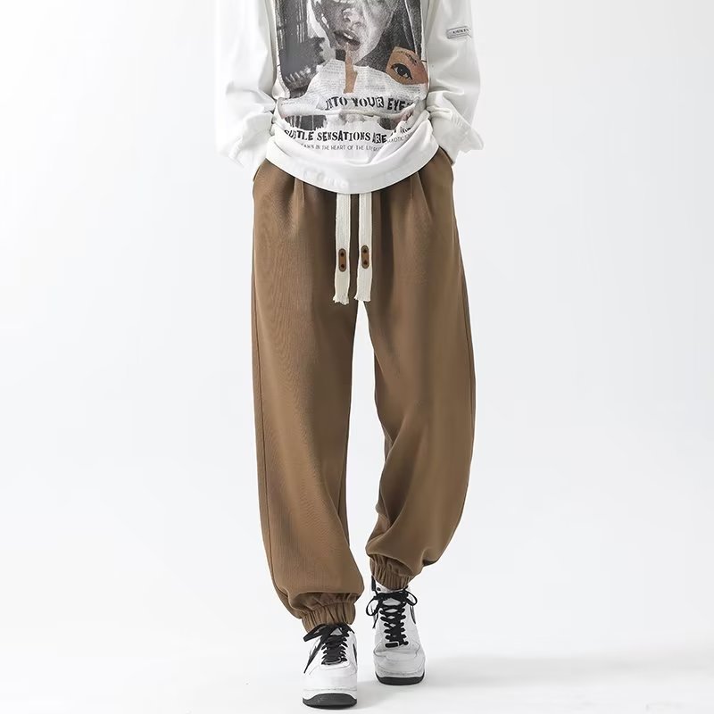 Pantalones casuales rectos sueltos, pantalones casuales de todo fósforo, pantalones con corsé para hombres 2024 de moda para hombres