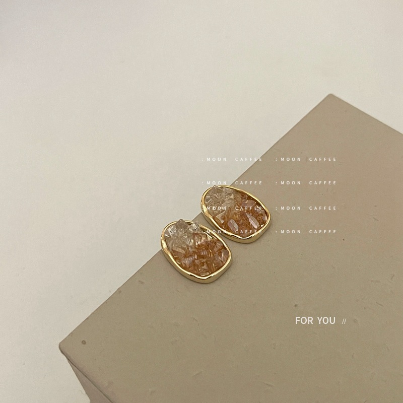 Unique Design Orange Sea Crystal 2023 New Trendy and High end Exquisite with Sterling Silver Style Earrings_voghion.com