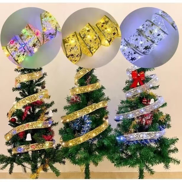 Nuevo cinturón de Navidad decoración de lámparas de alambre de cobre decoración de ventanas de la habitación de árbol de Navidad decoración de luces de color colgante