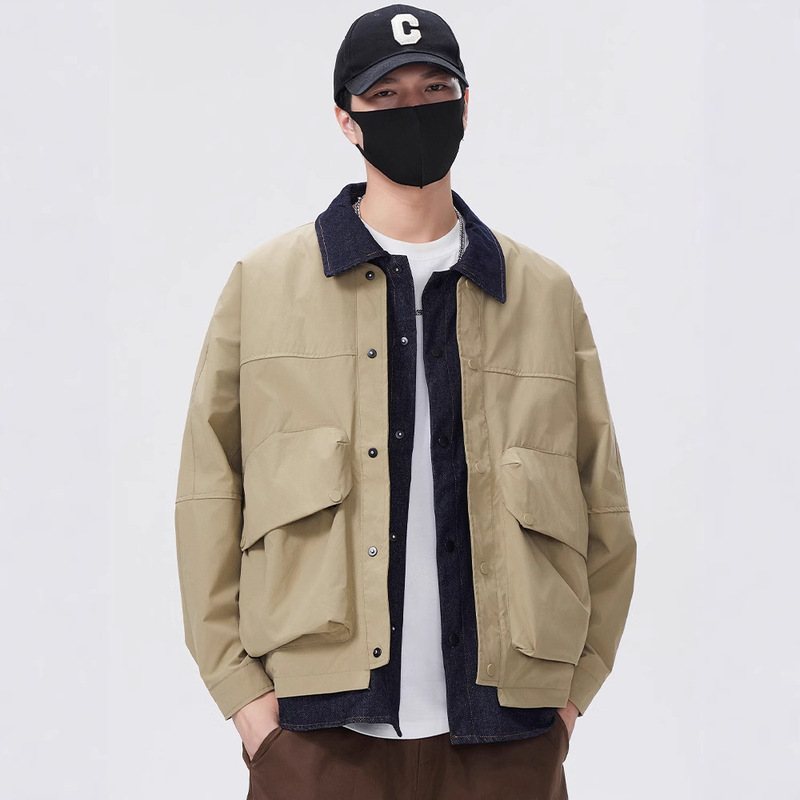 Stitching Fake Two-Piece Jacket Men's Spring and Autumn 2025 New Wide Version Fashionable Casual Designer Men's Work Jacket