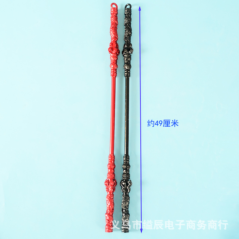 3 위안 12 검은 신화 우콩 무기 금빛 줄무늬 스틱 플라스틱 크리스탈 무기 모델 소년 인기 장난감 새로운