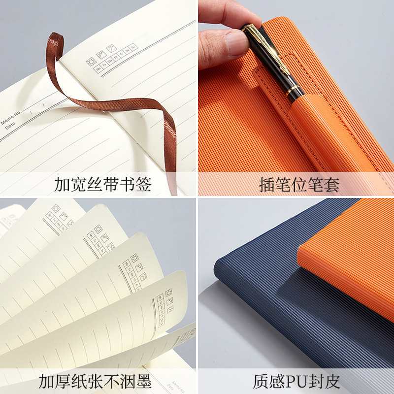 Nuevo portátil a5 personalizado logotipo de alto valor de la cara cuaderno de escritorio cuaderno de mano caja de regalo de negocios mayorista
