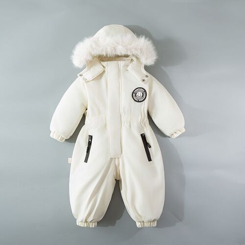 Infants, children, baby ski clothes, new style with cashmere, thick cotton jacket, newborn one-piece suit, winter going out