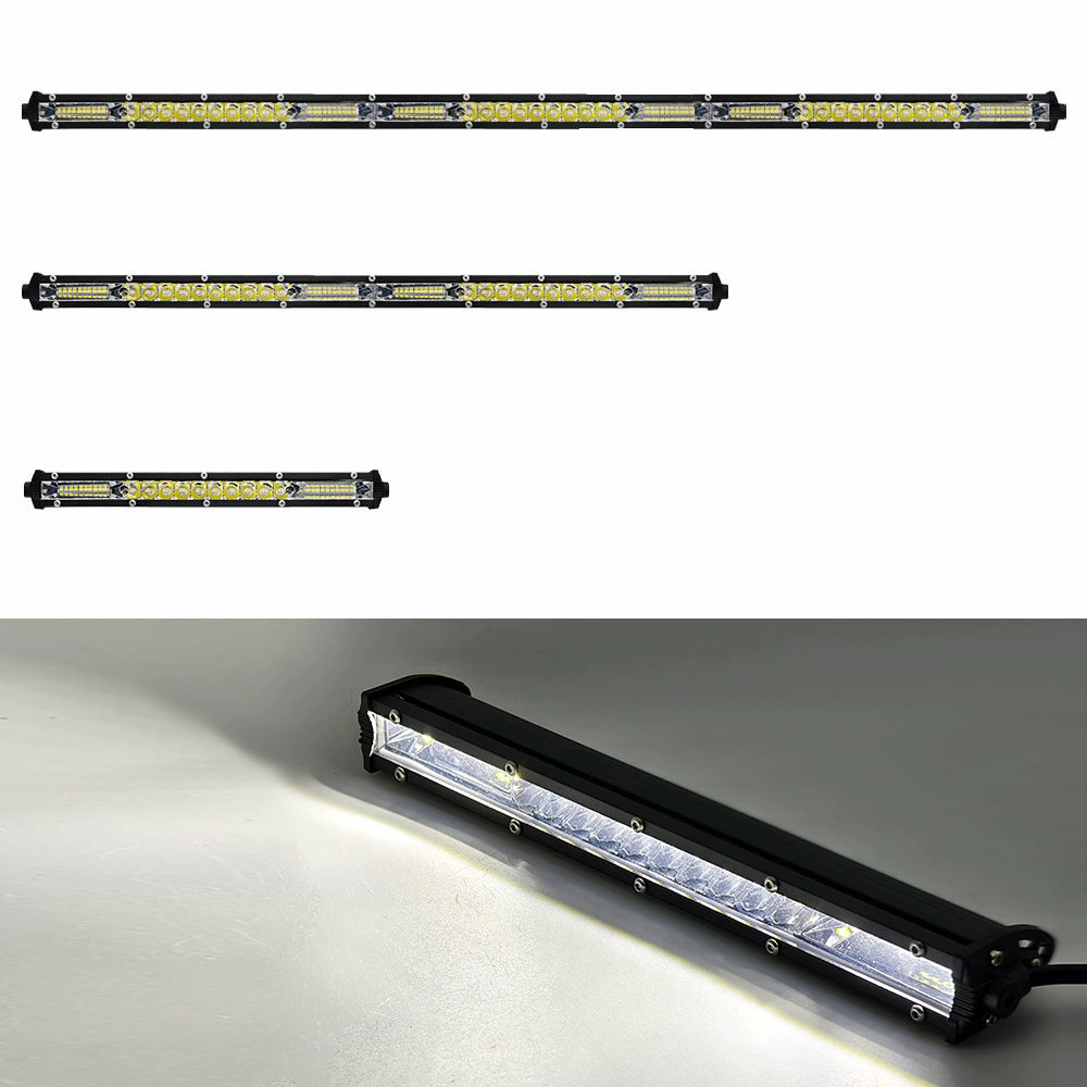 Автомобильный полосовой светильник, светодиодный прожектор, супер яркий, ультратонкий, однорядный, фара для грузовика, внедорожная решетка, передний бампер, модификация света, универсальный
