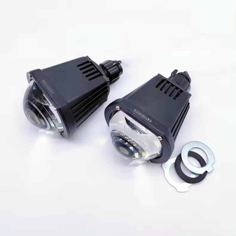 車の発光ヘッドライトハイビームプロジェクターレンズ高光アップグレード発光ダイオードスクエアハイビームキャノン|undefined
