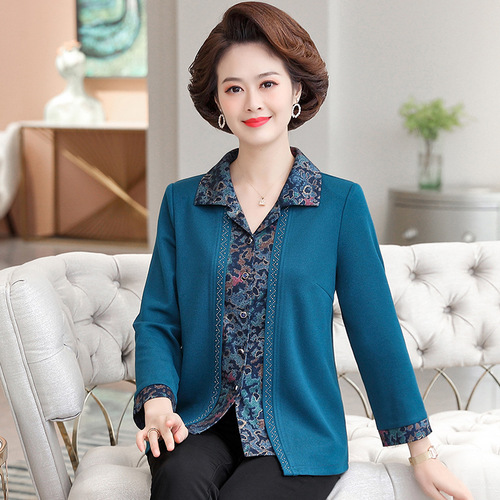 妈妈秋装针织打底衫2022新款中年女洋气减龄上衣中老年宽松薄毛衣 pic 12