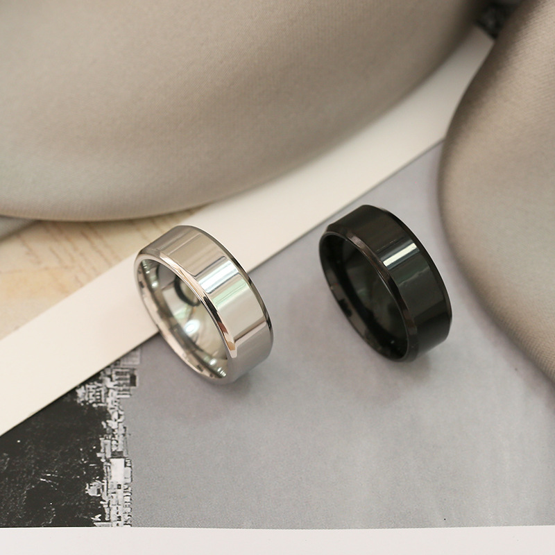 7g Weight Fashion Solid Color Stainless Steel Polishing Unisex Rings